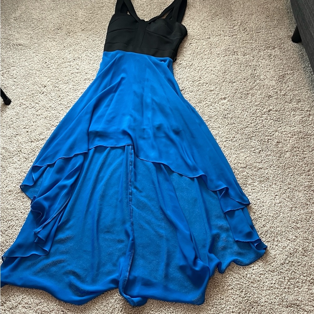 Hailey Logan Black and Blue High Low Dress